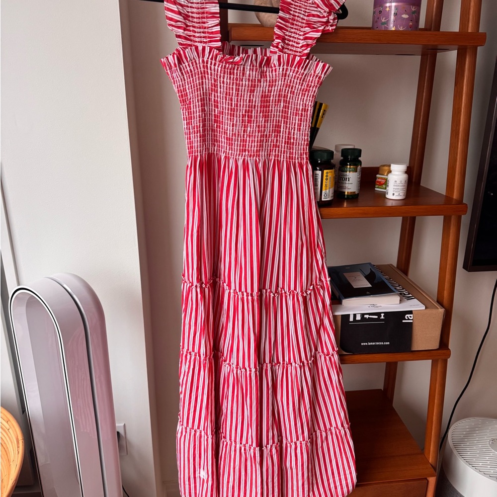 HILL HOUSE HOME - Red and White Striped Maxi Dress